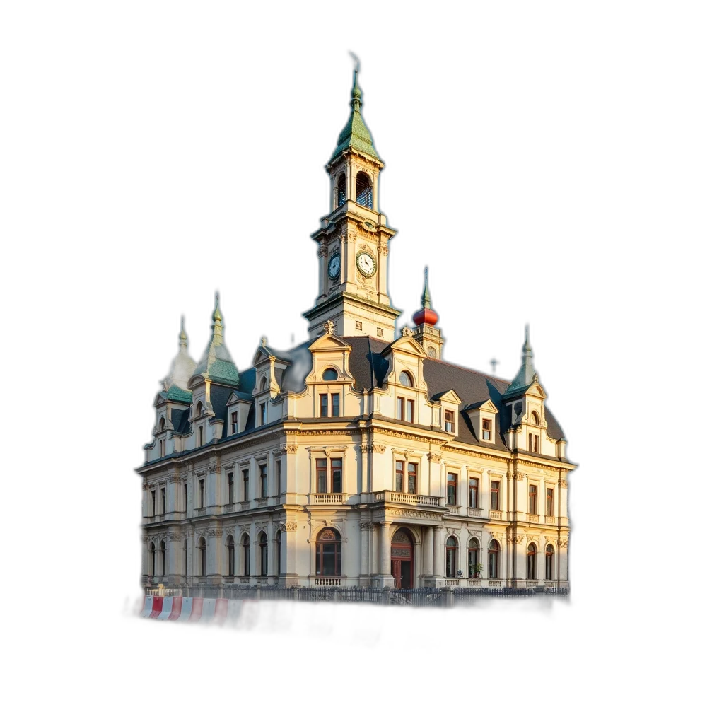 building, crown, staff, 3d render, photorealistic, concept art, pixel art, large transparent PNG cut-out