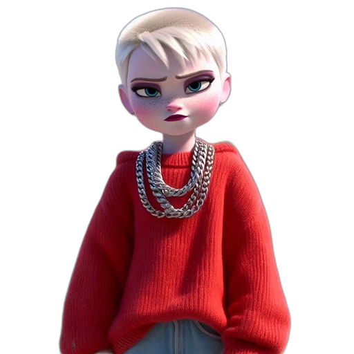 jacket, jewelry, dress, 3d render, cartoon, concept art, photorealistic, red transparent PNG cut-out