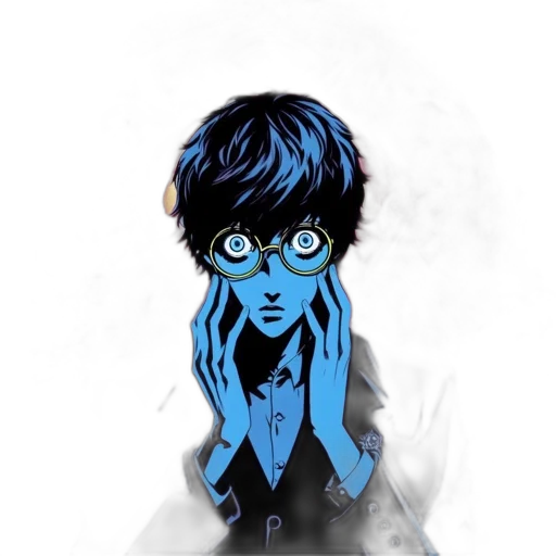 mask, face, creature, comic book art, concept art, cartoon, pixel art, blue transparent PNG cut-out