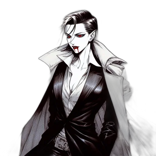 jacket, staff, dress, concept art, comic book art, fantasy art, cartoon, dark transparent PNG cut-out