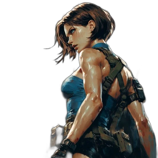 weapon, dress, concept art, comic book art, cyberpunk, fantasy art, blue, dark transparent PNG cut-out
