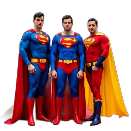 comic book art, concept art, 3d render, cartoon, group, people, dressed, superhero transparent PNG cut-out