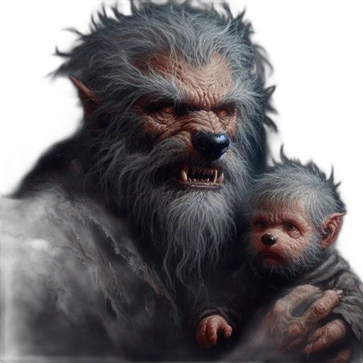 creature, animal, concept art, fantasy art, photorealistic, 3d render, snow, two transparent PNG cut-out