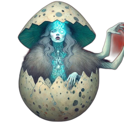 mask, creature, jewelry, food, concept art, fantasy art, 3d render, watercolor transparent PNG cut-out
