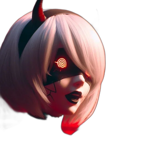 mask, face, creature, robot, concept art, 3d render, anime, fantasy art transparent PNG cut-out
