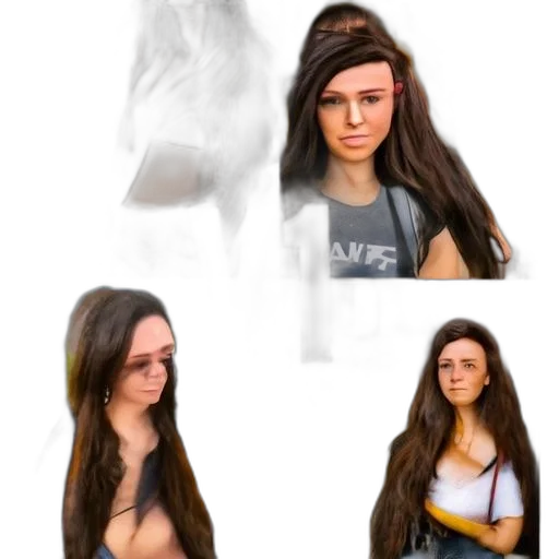hair, face, dress, creature, photorealistic, concept art, 3d render, pixel art transparent PNG cut-out