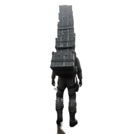 robot, jacket, mask, weapon, 3d render, concept art, cyberpunk, pixel art transparent PNG cut-out