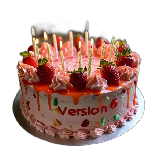food, crown, 3d render, photorealistic, pink, white, strawberry-topped, cake transparent PNG cut-out
