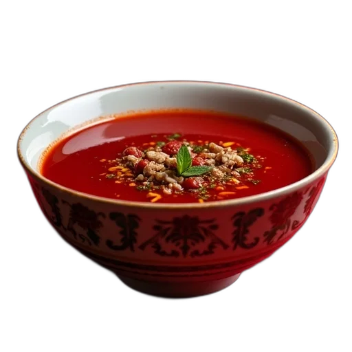 food, photorealistic, 3d render, red transparent PNG cut-out