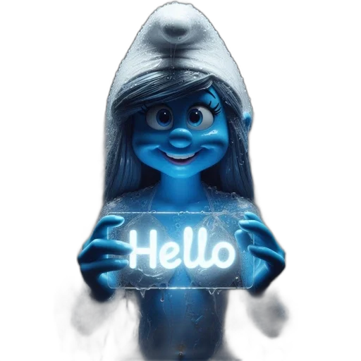 bottle, robot, mask, face, 3d render, concept art, blue, wet transparent PNG cut-out