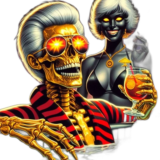 jewelry, mask, concept art, comic book art, vaporwave, pixel art, two, skeleton transparent PNG cut-out