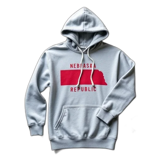jacket, 3d render, red, grey, hoodie, white, nebraska, republic transparent PNG cut-out