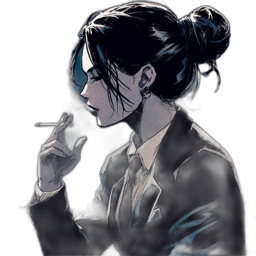 staff, jacket, face, mask, concept art, anime, comic book art, cyberpunk transparent PNG cut-out