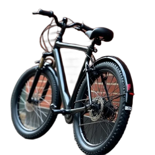 photorealistic, 3d render, concept art, shiny, new-looking, bicycle, black, seat transparent PNG cut-out