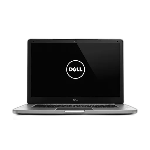staff, 3d render, sleek, silver, laptop, black, screen, displaying transparent PNG cut-out