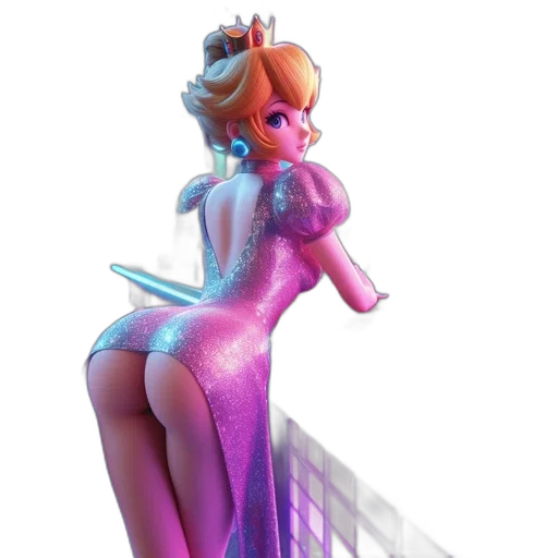 dress, staff, weapon, robot, concept art, 3d render, vaporwave, fantasy art transparent PNG cut-out
