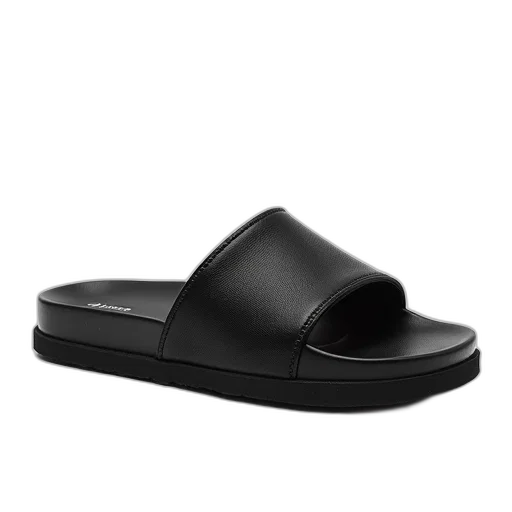 shoes, black, sandal, textured, sole, strap, displayed, against transparent PNG cut-out
