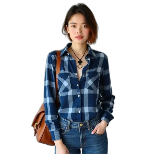 jacket, jewelry, photorealistic, woman, standing, front, plain, background transparent PNG cut-out