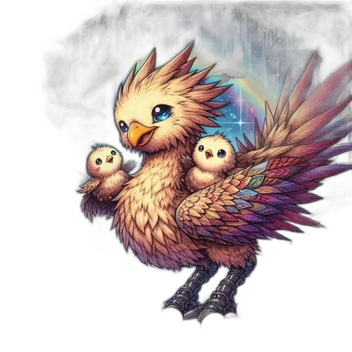 animal, dragon, staff, concept art, watercolor, pixel art, fantasy art, colorful transparent PNG cut-out