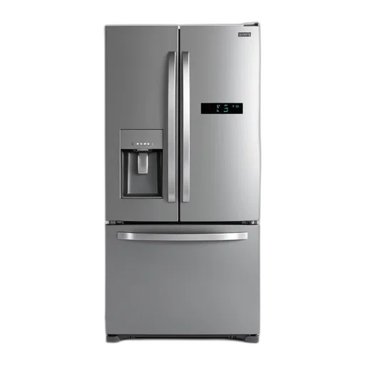 food, robot, 3d render, stainless, steel, refrigerator, digital, temperature transparent PNG cut-out
