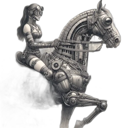 sword, robot, weapon, dress, fantasy art, concept art, pencil sketch, comic book art transparent PNG cut-out