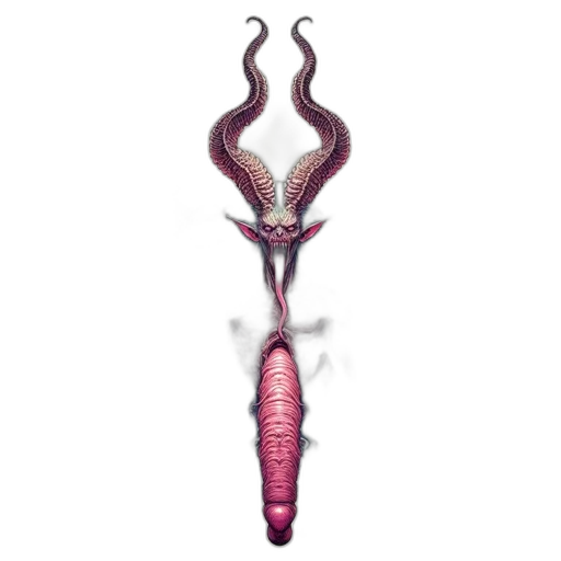 hair, staff, creature, weapon, concept art, 3d render, fantasy art, watercolor transparent PNG cut-out