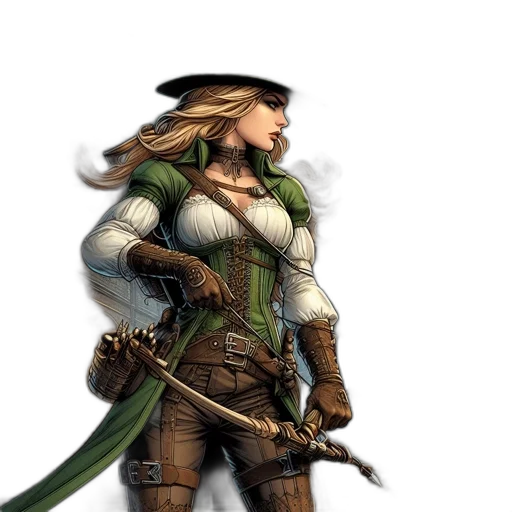 staff, sword, weapon, fantasy art, concept art, 3d render, comic book art, green transparent PNG cut-out
