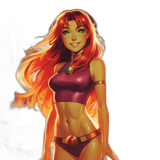 comic book art, concept art, fantasy art, pixel art, red, colorful, neon, female transparent PNG cut-out