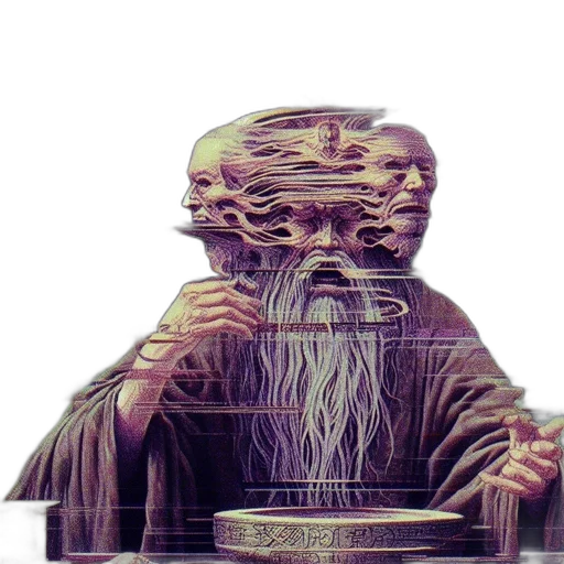 mask, hair, creature, robot, 3d render, vaporwave, pixel art, concept art transparent PNG cut-out