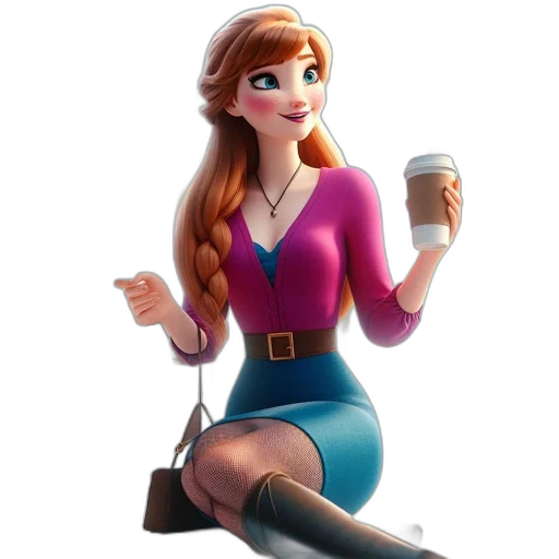 dress, staff, 3d render, concept art, fantasy art, cartoon, colorful, pastel transparent PNG cut-out