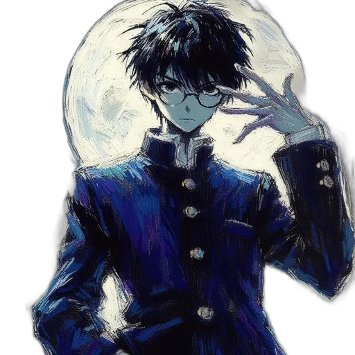 jacket, mask, umbrella, staff, anime, concept art, pixel art, watercolor transparent PNG cut-out
