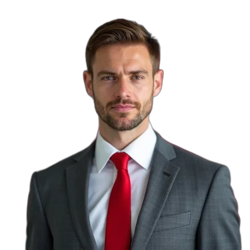 staff, jacket, face, photorealistic, man, short, hair, wearing transparent PNG cut-out