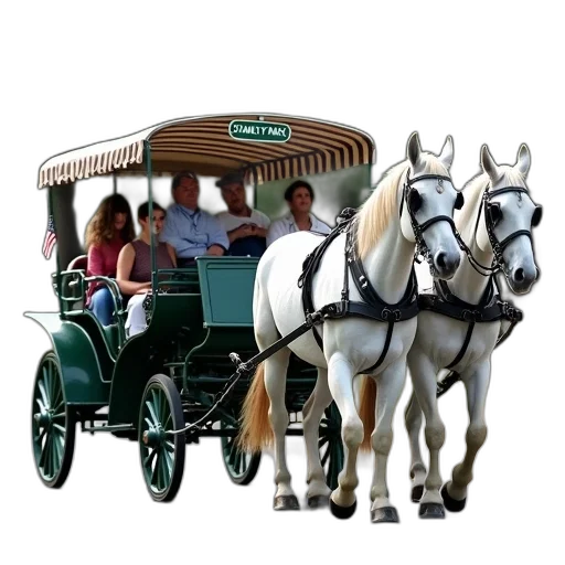 car, photorealistic, concept art, horse-drawn, carriage, two, white, horses transparent PNG cut-out