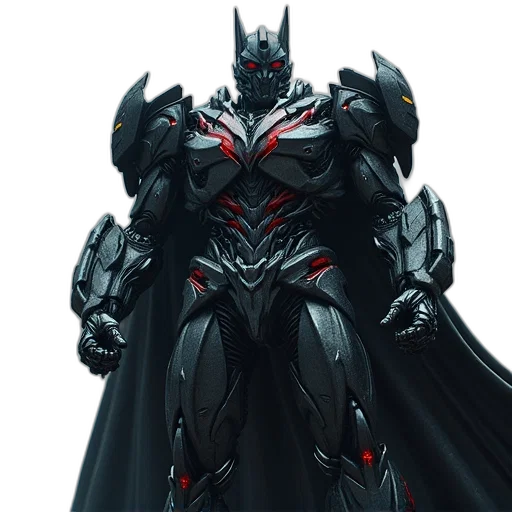 concept art, comic book art, fantasy art, 3d render, statue, dark, knight, transformers transparent PNG cut-out