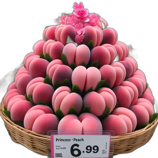food, crown, photorealistic, display, artificial, peaches, arranged, wicker transparent PNG cut-out