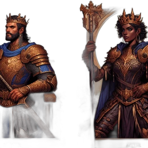 crown, concept art, fantasy art, comic book art, 3d render, golden, blue, two transparent PNG cut-out