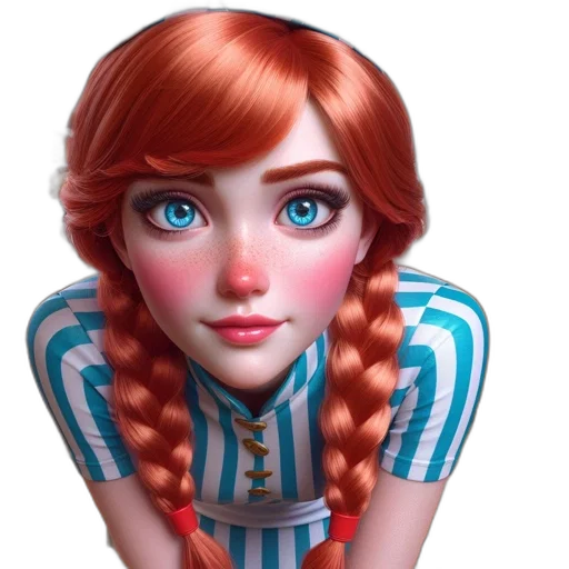 face, dress, 3d render, photorealistic, concept art, fantasy art, animated, character transparent PNG cut-out