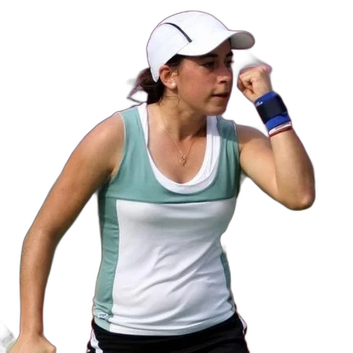 staff, female, tennis, player, wearing, white, cap, green transparent PNG cut-out