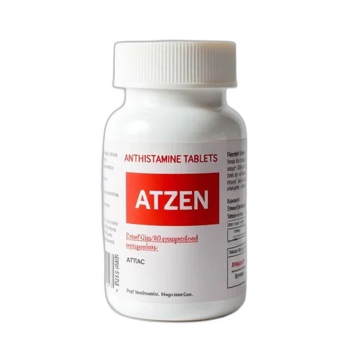 white, pill, bottle, red, label, containing, text, atzen transparent PNG cut-out