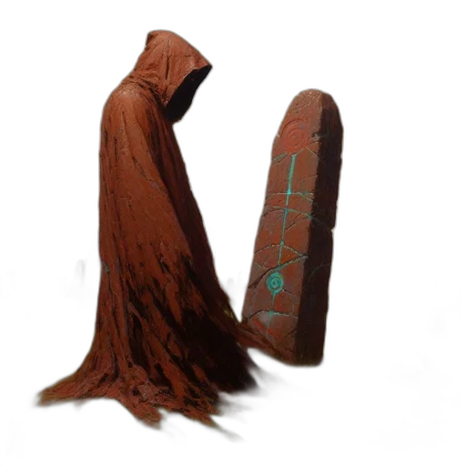 dress, staff, umbrella, crown, concept art, 3d render, earth tones, graveyard transparent PNG cut-out