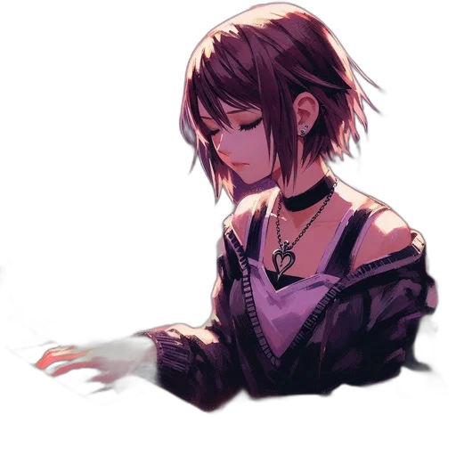 jacket, jewelry, weapon, staff, cyberpunk, concept art, watercolor, pixel art transparent PNG cut-out