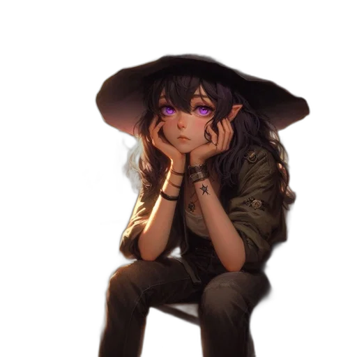 hat, jacket, mask, face, anime, concept art, watercolor, pixel art transparent PNG cut-out