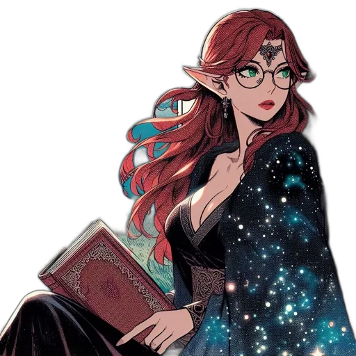 staff, dress, fantasy art, comic book art, concept art, anime, dark, red transparent PNG cut-out