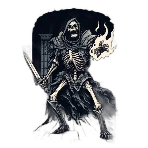 staff, creature, sword, mask, concept art, fantasy art, comic book art, pixel art transparent PNG cut-out