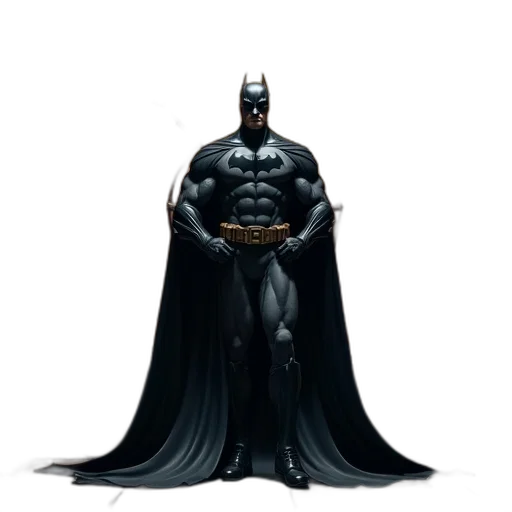 comic book art, concept art, 3d render, photorealistic, dark, batman, vault, complete transparent PNG cut-out