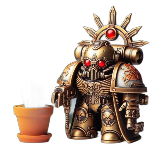 robot, food, concept art, 3d render, detailed, golden, steampunk-style, figurine transparent PNG cut-out