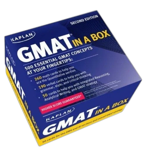 kaplan, gmat, box, second, edition, featuring, 500, essential transparent PNG cut-out