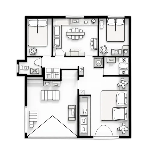building, 3d render, concept art, photorealistic, monochrome, floor, plan, two transparent PNG cut-out