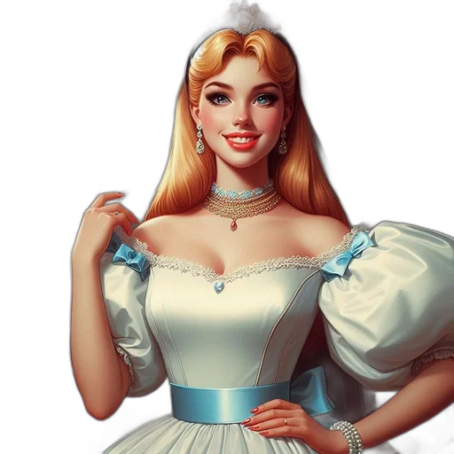 dress, crown, jewelry, face, fantasy art, photorealistic, concept art, 3d render transparent PNG cut-out