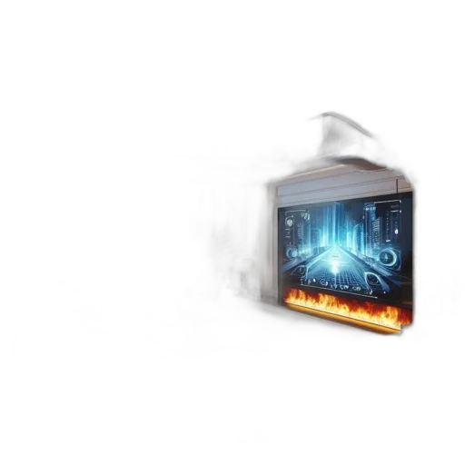 bottle, jacket, robot, weapon, cyberpunk, concept art, 3d render, vaporwave transparent PNG cut-out